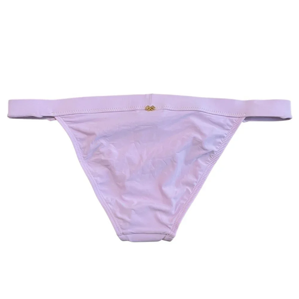 NWT PilyQ Lilac Thin Banded Teeny Bikini Bottoms Sz. L